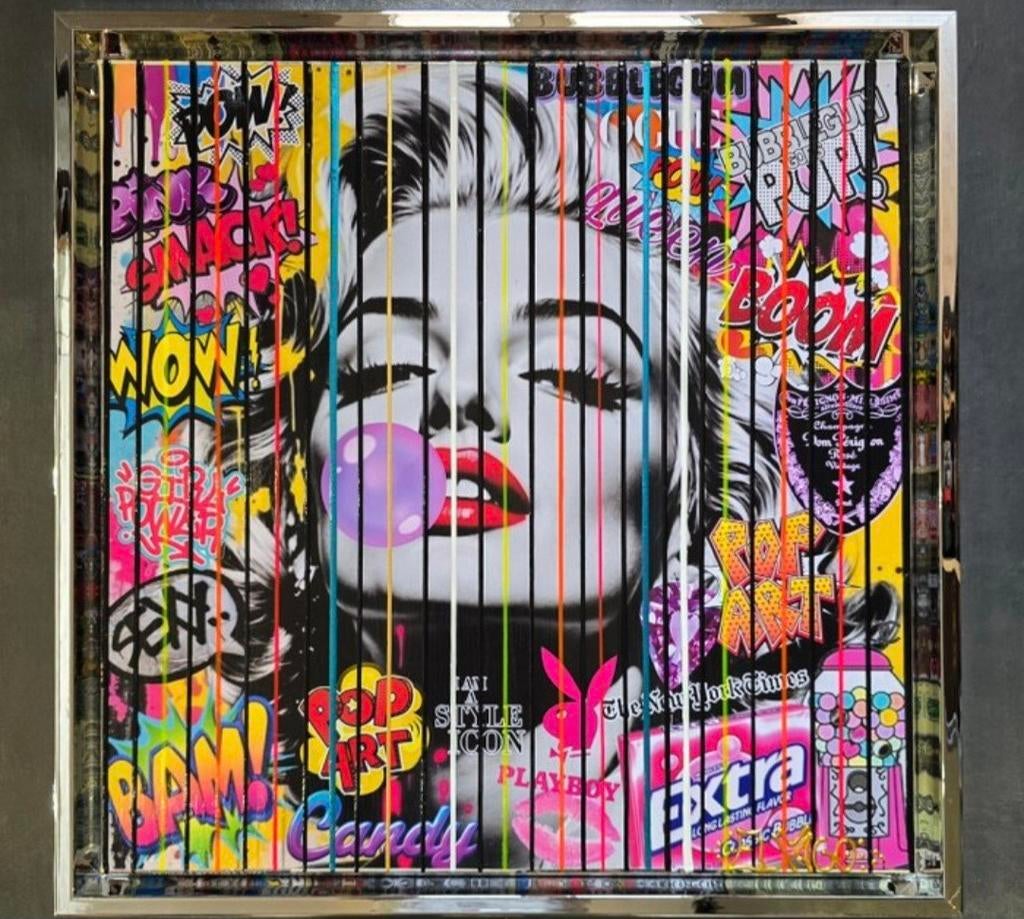 Elmago - Marilyn pop bubble 4 barcode - Pop Art, Ophalen of Verzenden, Zo goed als nieuw, 50 tot 75 cm, 50 tot 75 cm
