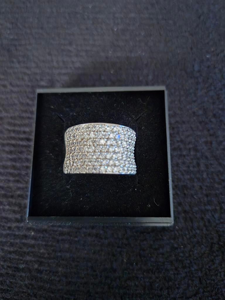 Brede zilveren ring maat 50, Handtassen en Accessoires, Ringen, Ophalen of Verzenden, Zo goed als nieuw, Dame, Zilver