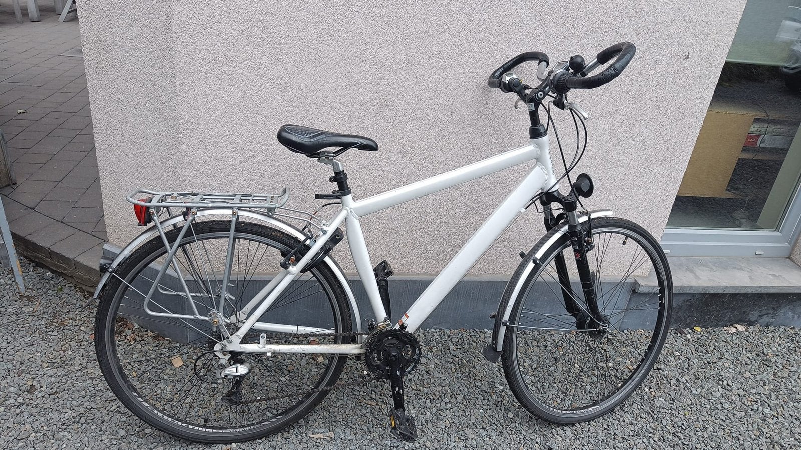 Witte fiets, Fietsen en Brommers, Minder dan 10 versnellingen, Gebruikt, Overige maten, 61 tot 65 cm