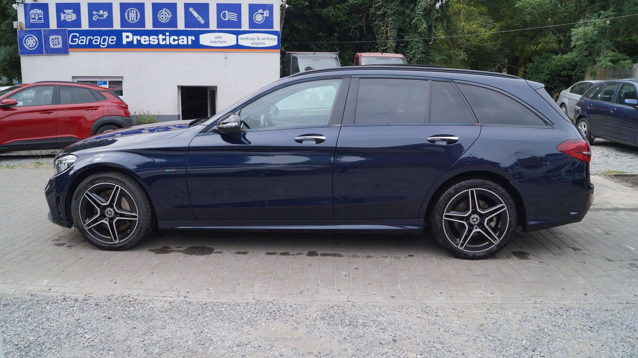 Mercedes-Benz C-Klasse 300 C 300 de (bj 2021, automaat), Auto's, Mercedes-Benz, Adaptive Cruise Control, 4 cilinders, Blauw, Leder