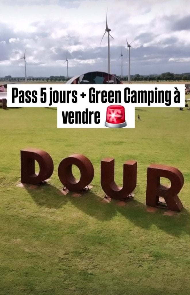 Dour festival 2026 - Pass 5 jours + Green camping, Tickets en Kaartjes, Evenementen en Festivals, Eén persoon
