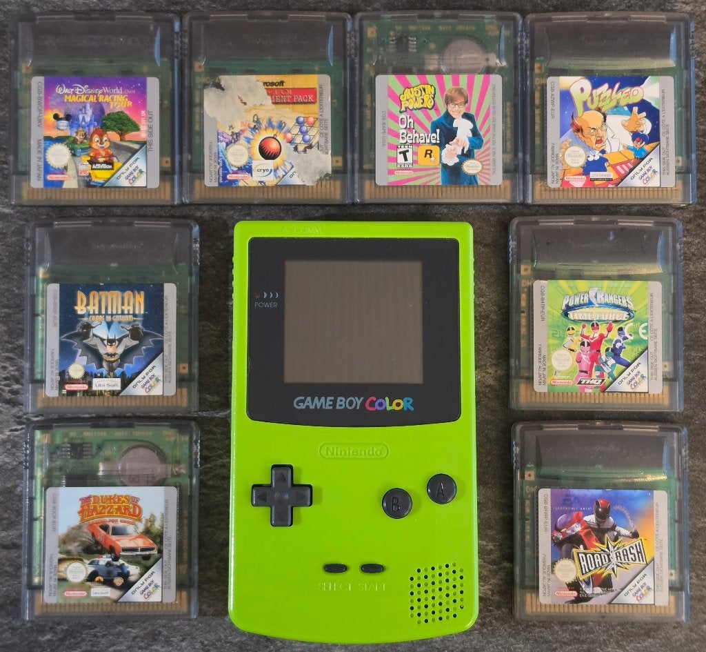 Nintendo Game Boy Color Console ( Lime Green ) + 8 Games, Ophalen of Verzenden