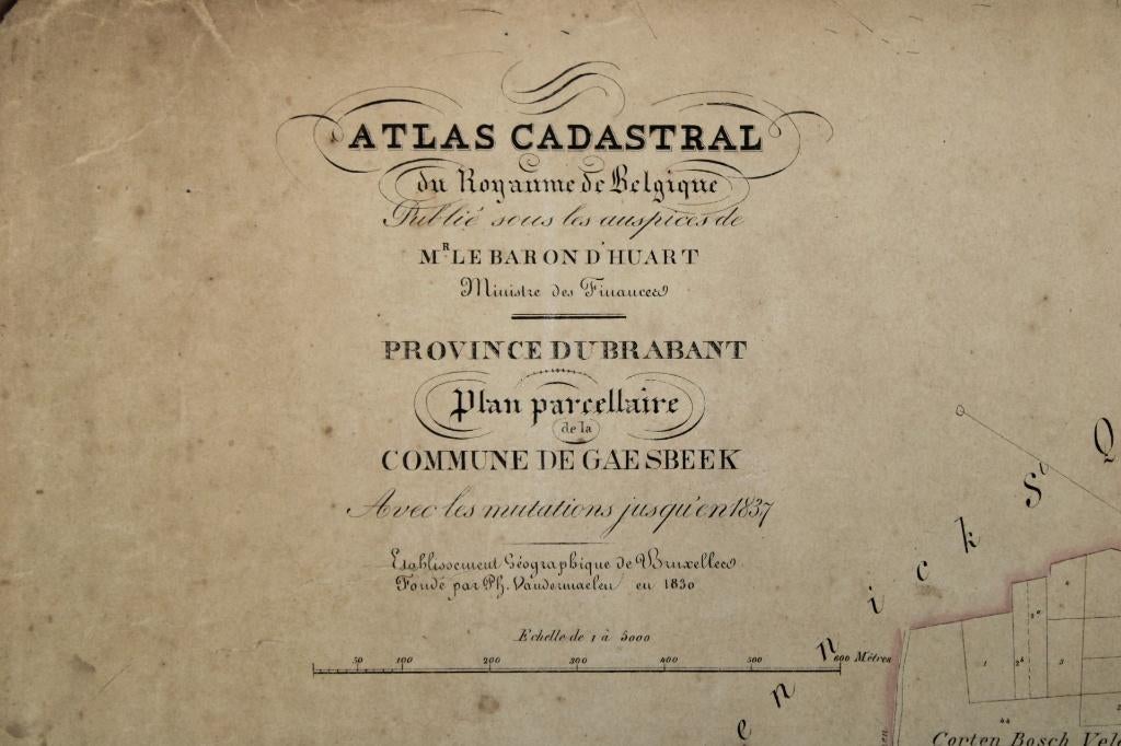 ancien plan de Gaesbeek, Ph. Vandermaelen, 19e S, Enlèvement