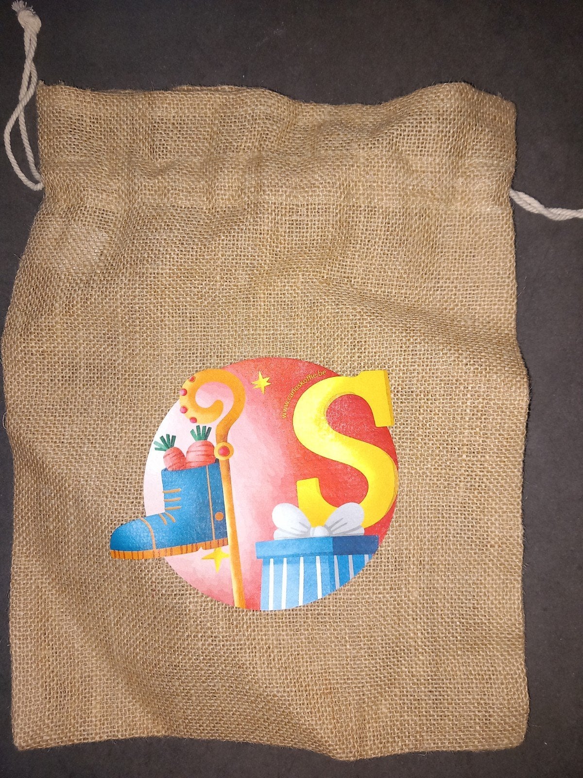 Zak - jutezak - van piet en sinterklaas -> 2€, Diversen, Sinterklaas, Ophalen, Nieuw