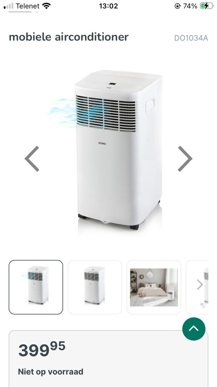 Zo goed als nieuwe DOMO mobiele airco DO1034A - 5000 BTU, Enlèvement, Comme neuf, Climatiseur mobile, Télécommande