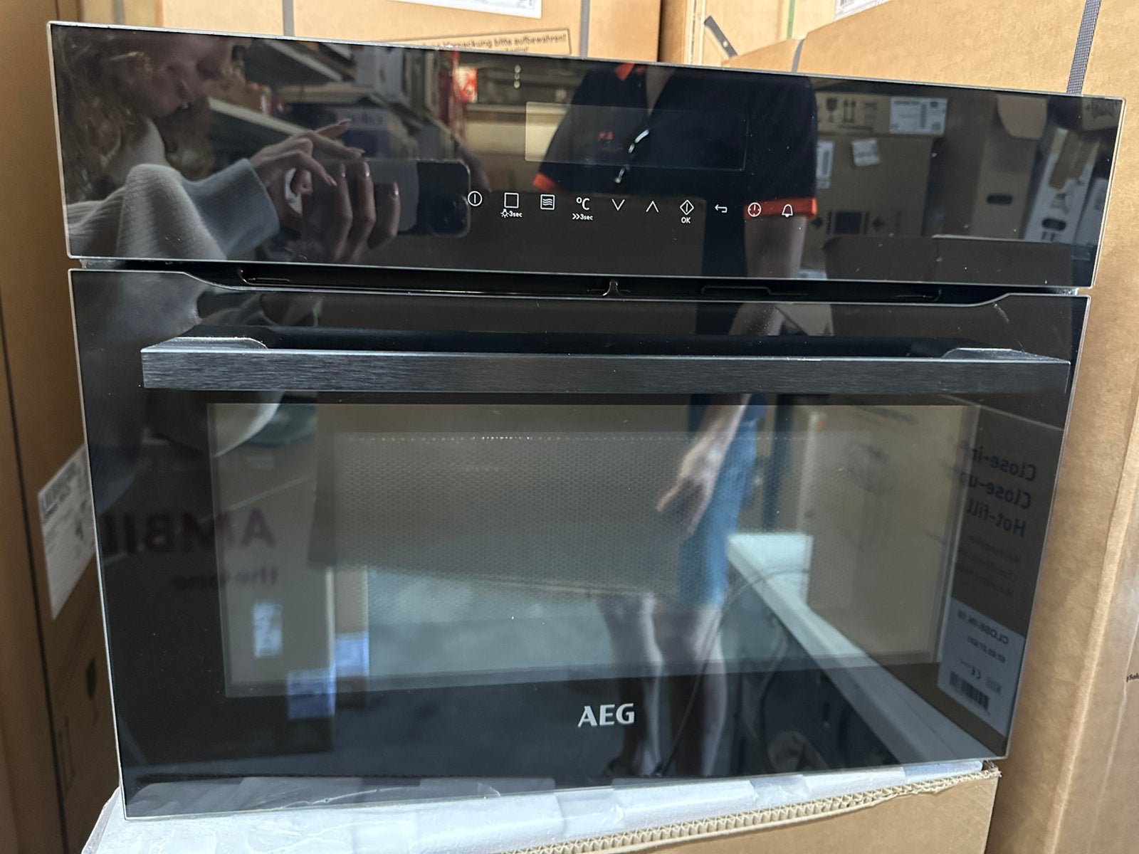 AEG Oven KME761000B, Ophalen, 45 tot 50 cm, Gebruikt, Oven