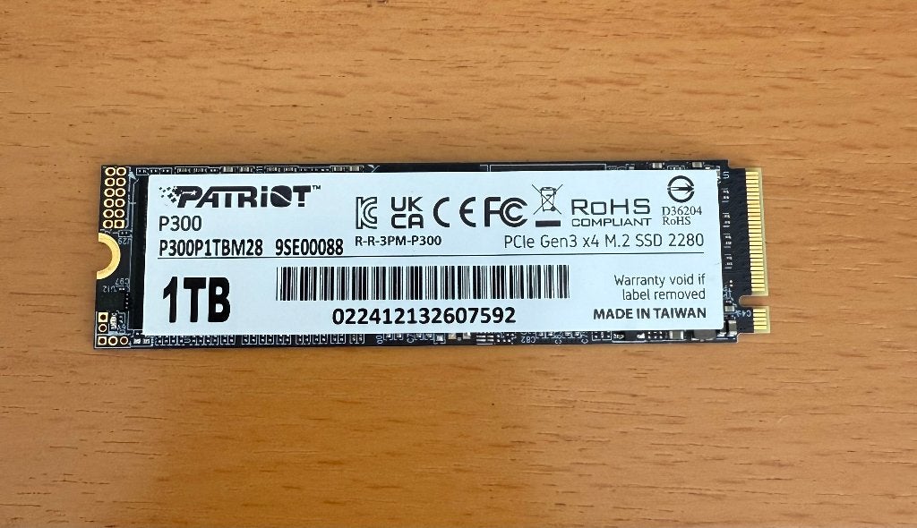 Patriot P300 1 TB interne SSD NVMe PCIe Gen 3x4 M.2, Computers en Software, Harde schijven, Intern, SSD, Ophalen of Verzenden