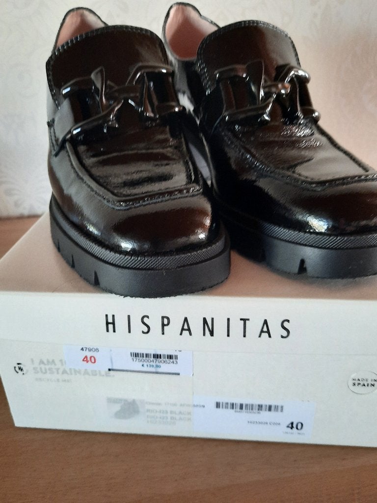 Mocassins Hispanitas maat 40  Zwart, Enlèvement ou Envoi, Hispanitas, Comme neuf, Sabots
