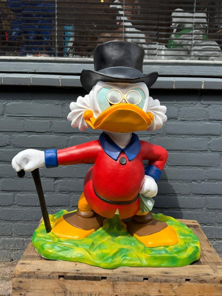 Groot Dagobert Duck beeld - Scroodge, Verzamelen, Ophalen, Overige figuren, Gebruikt, Beeldje of Figuurtje