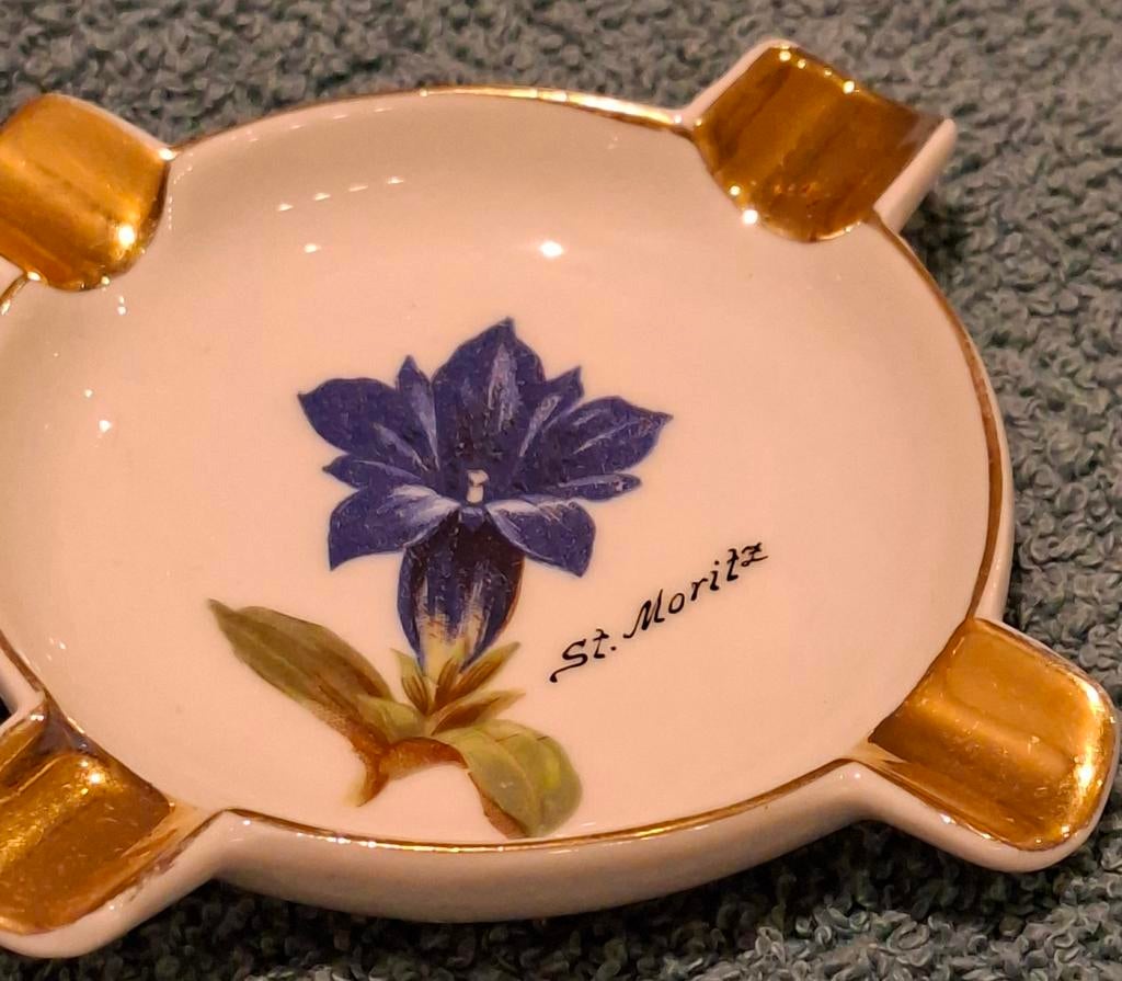 Vintage asbakje verguld, Antiek en Kunst, Ophalen of Verzenden