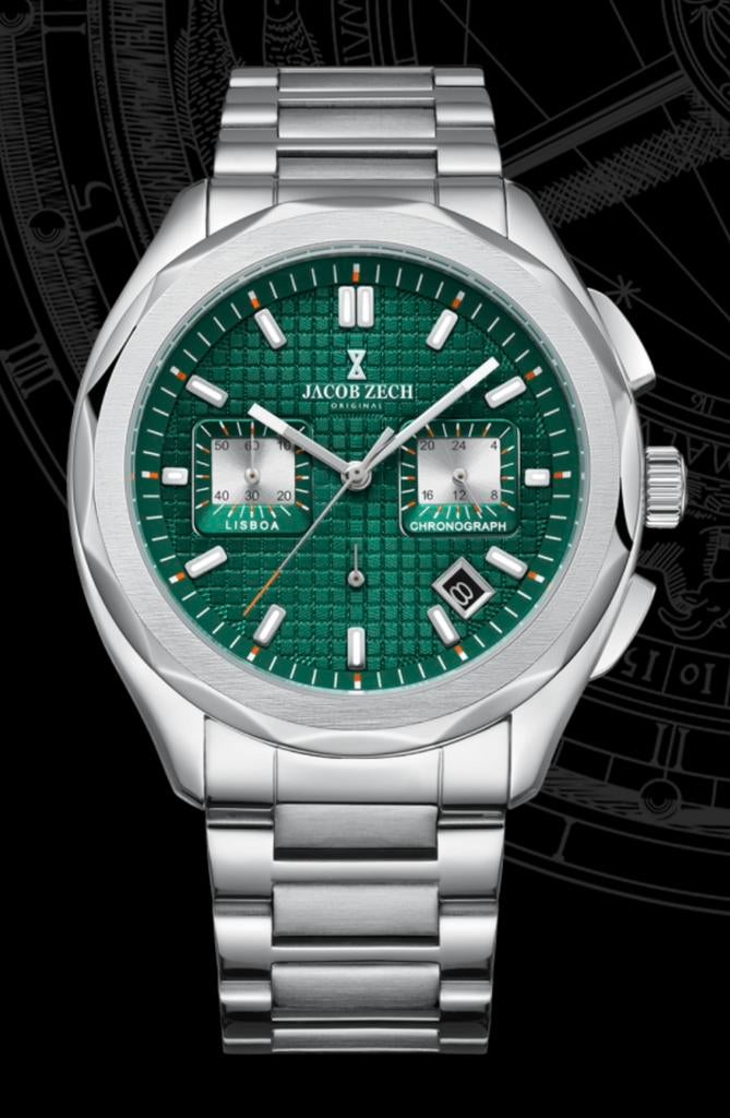 JACOB ZECH LISBOA SPORTS CHRONO VAUT449€! 💯%NOUVEAU !, Enlèvement ou Envoi, Neuf, Jaune