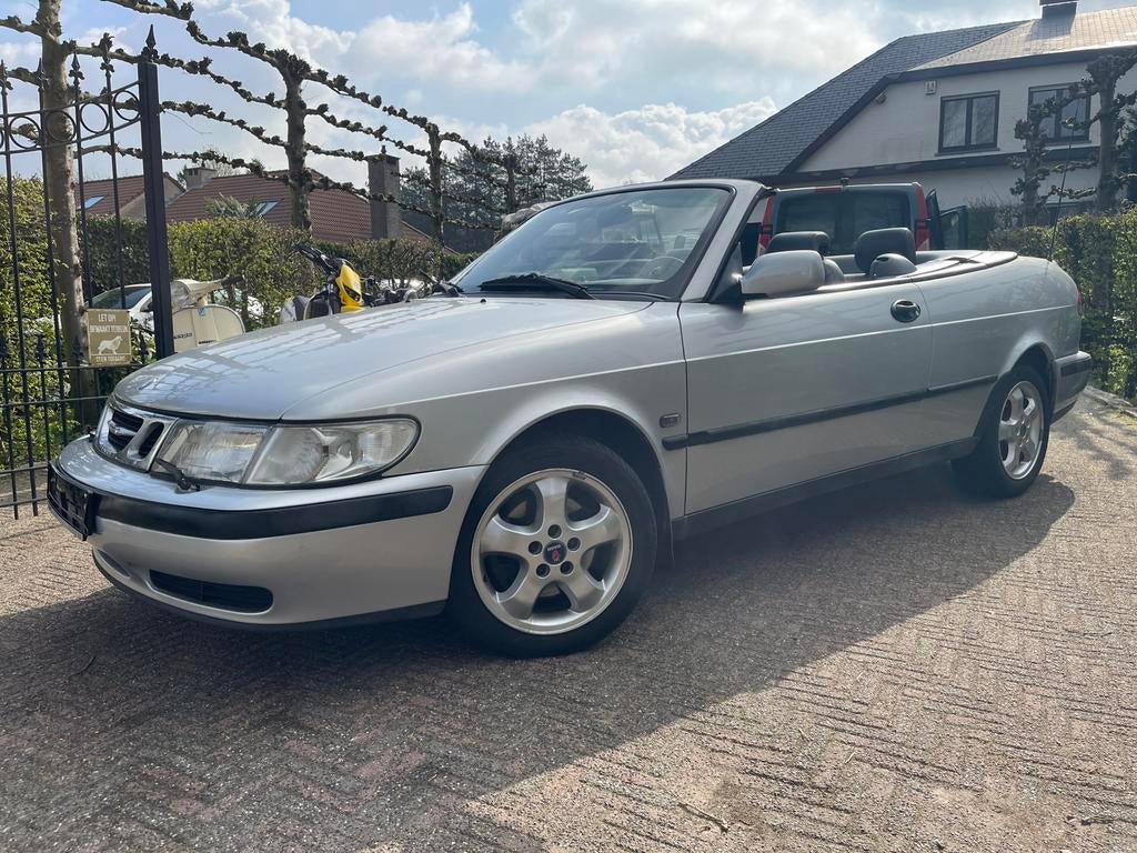 2.0i Turbo 150pk Cabrio Leder/AC!!!!!!, Auto's, Saab, Cabriolet, Leder, Bedrijf, Grijs