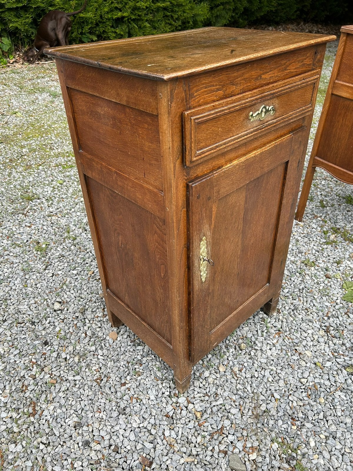 Antieke eiken kastje met lade en deurtje, Antiek en Kunst, Ophalen