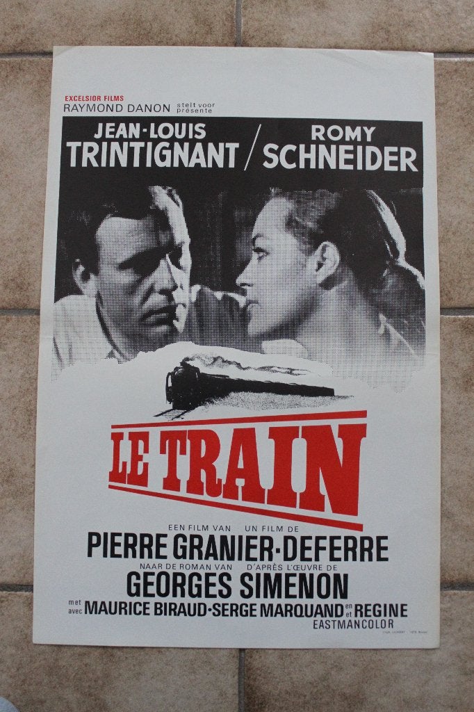 filmaffiche Romy Schneider le train 1973 filmposter, Verzamelen, Rechthoekig Staand, Ophalen of Verzenden, Zo goed als nieuw, A1 t/m A3