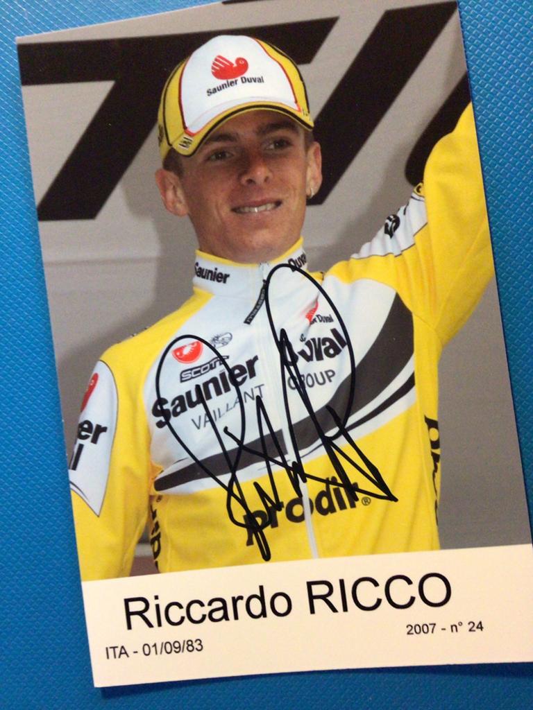 wielerkaart 2007 team saunier duval riccardo ricco signe, Envoi, Comme neuf