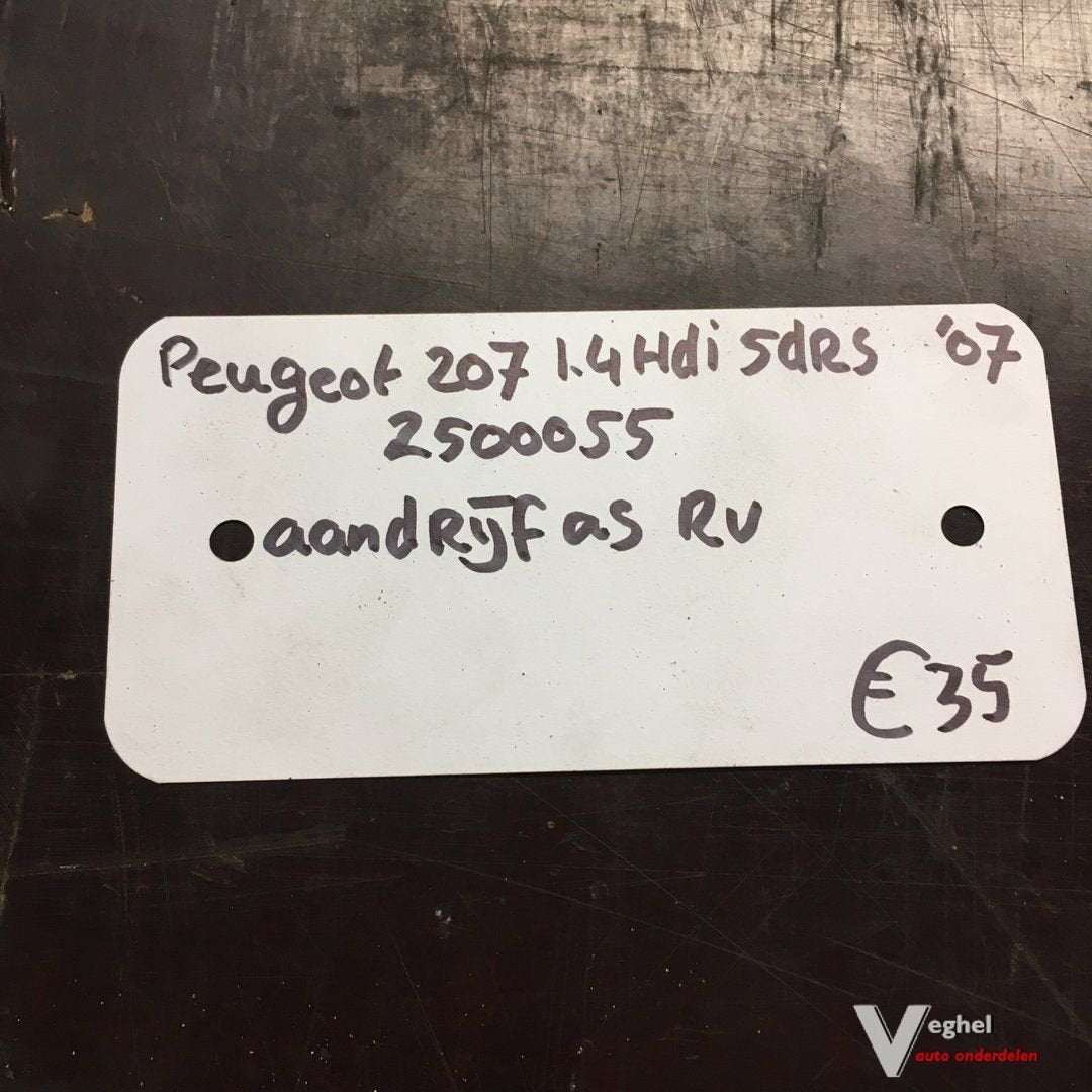 Peugeot 207 1.4 hdi 5drs 2007 2500055  Aandrijfas Rechtsvoor, -, Utilisé, -, -