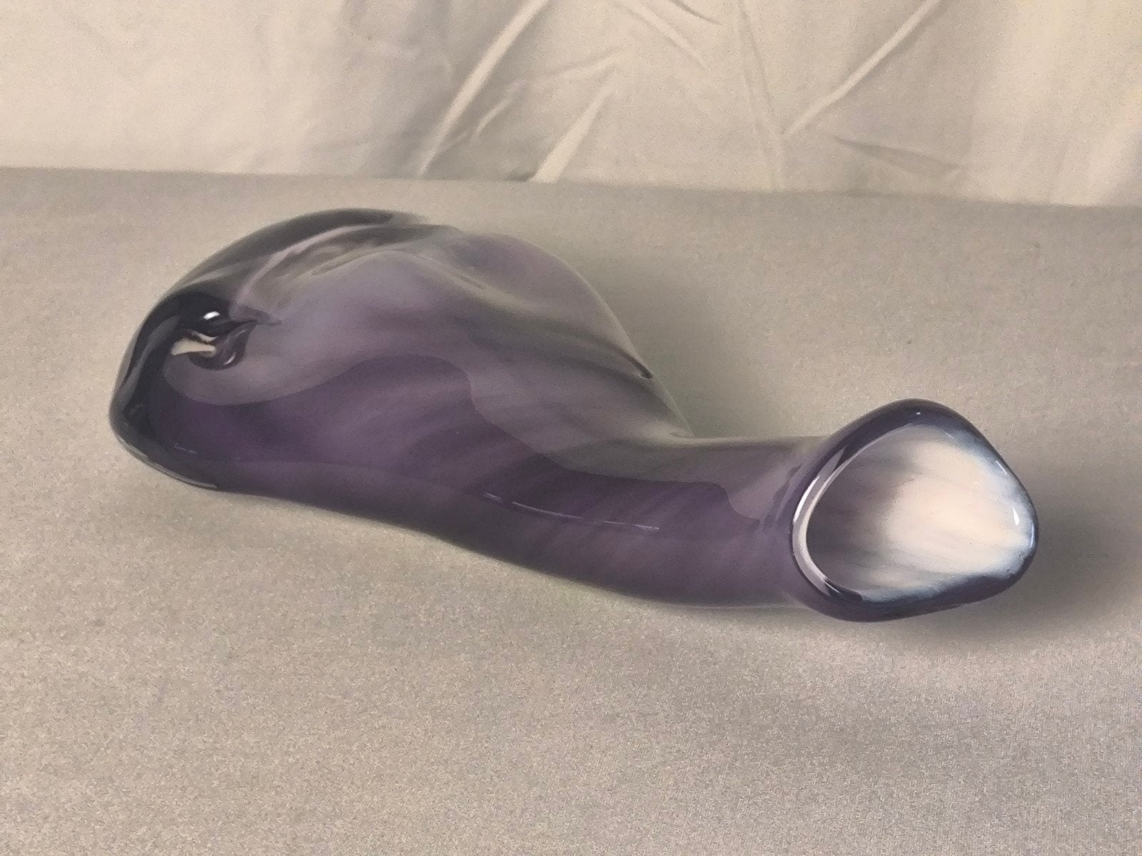Corne d'abondance vintage en verre opalin violet/lilas, Enlèvement ou Envoi