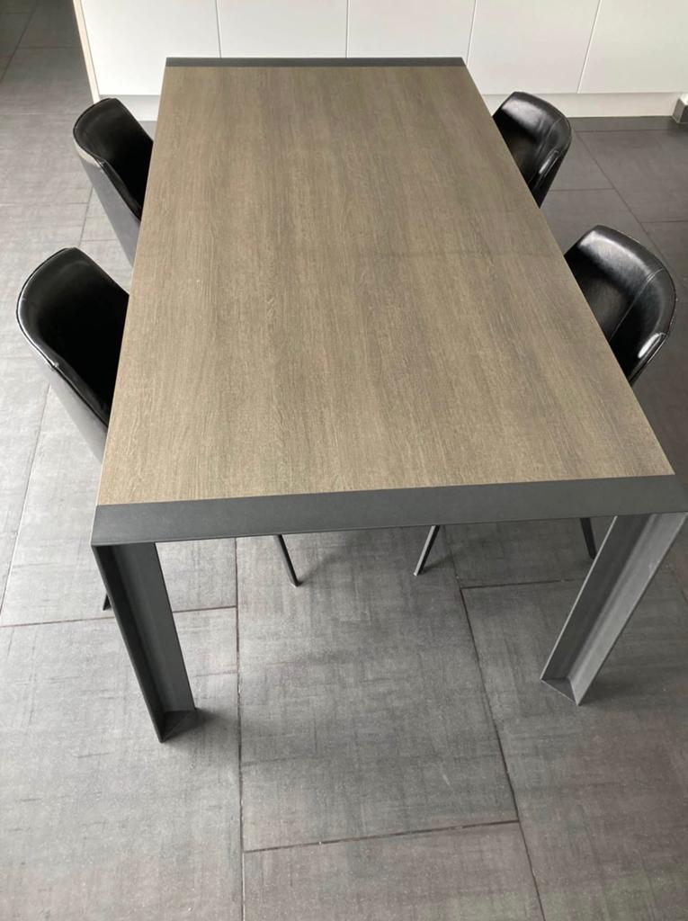 Eettafel en salontafel, Huis en Inrichting, Tafels | Eettafels, Ophalen, Zo goed als nieuw, Rechthoekig, Kunststof