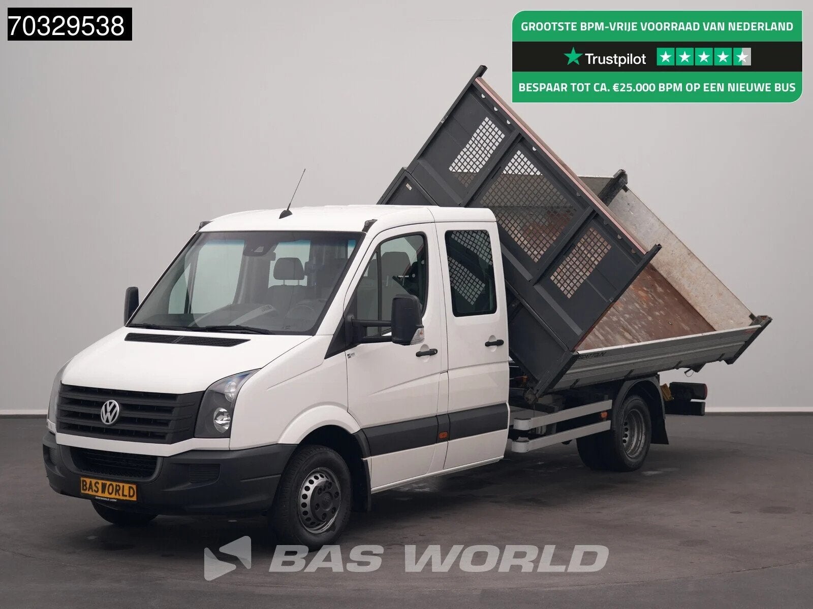 Volkswagen Crafter 160pk Dubbel Cabine Driezijdige Kipper 16, Autos, Camionnettes & Utilitaires, Cuir, Euro 5, Entreprise, 4 cylindres