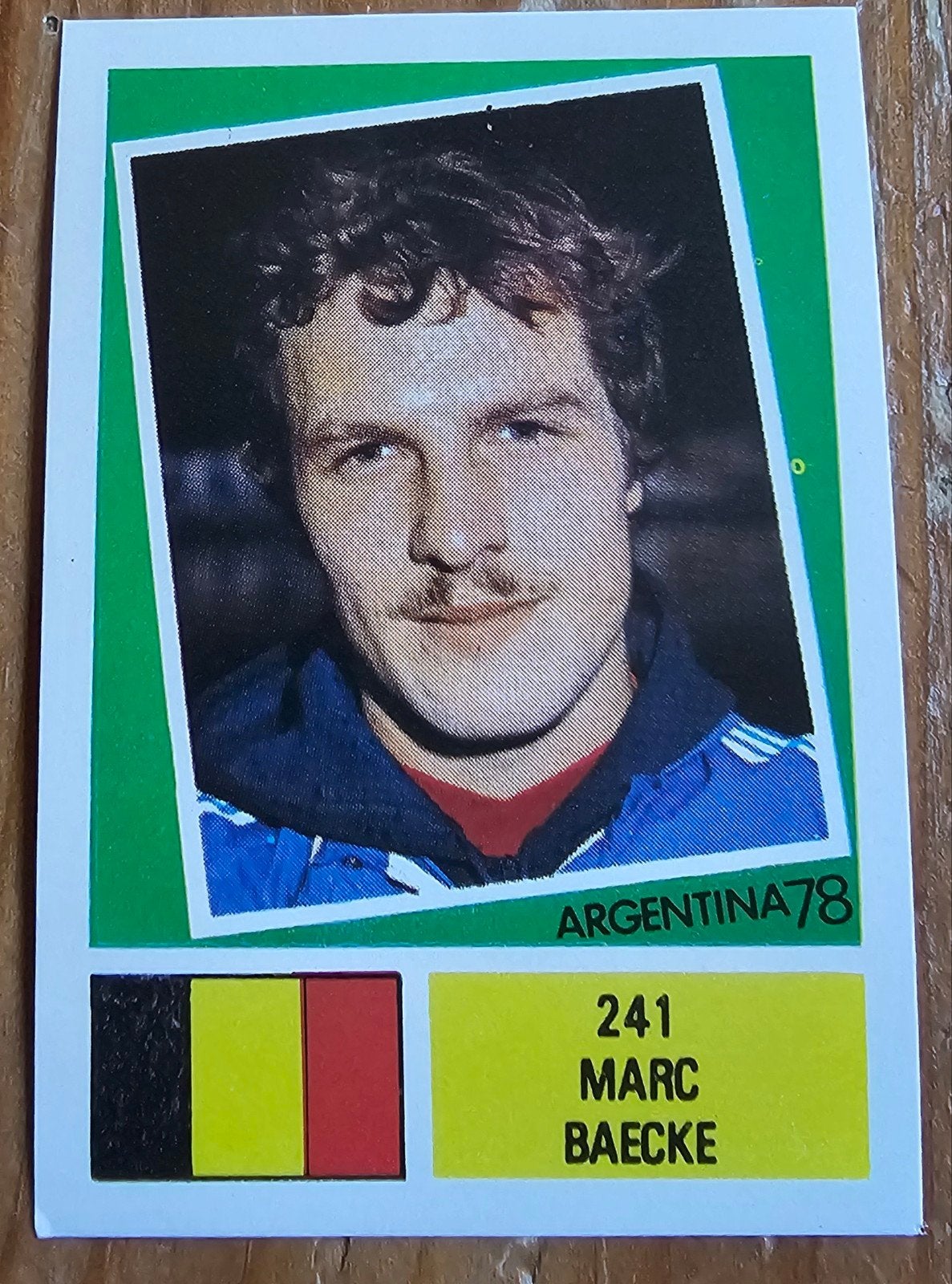 FKS (panini like) Argentina 78 #241 Marc Baecke Voetbal!, Ophalen of Verzenden, Zo goed als nieuw, Plaatje