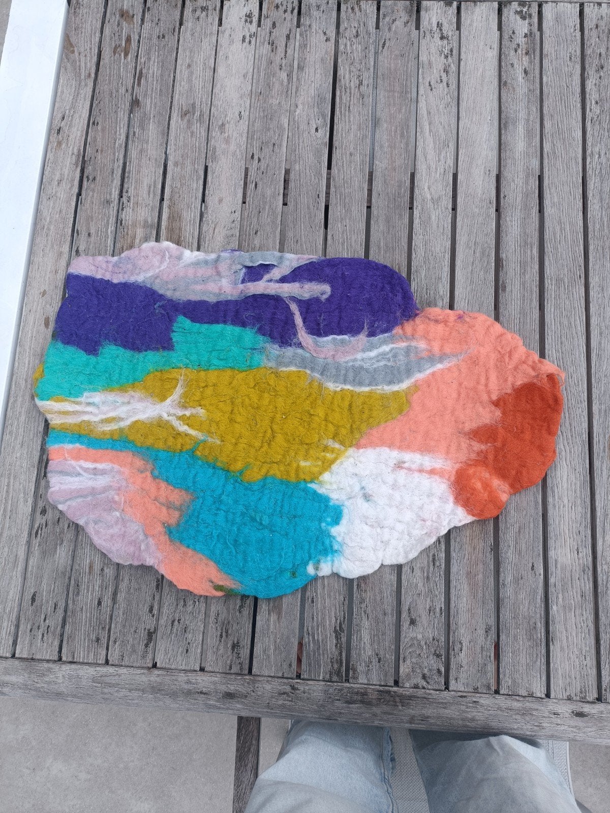 mooie handmade wollen mat natgevilt, Ophalen