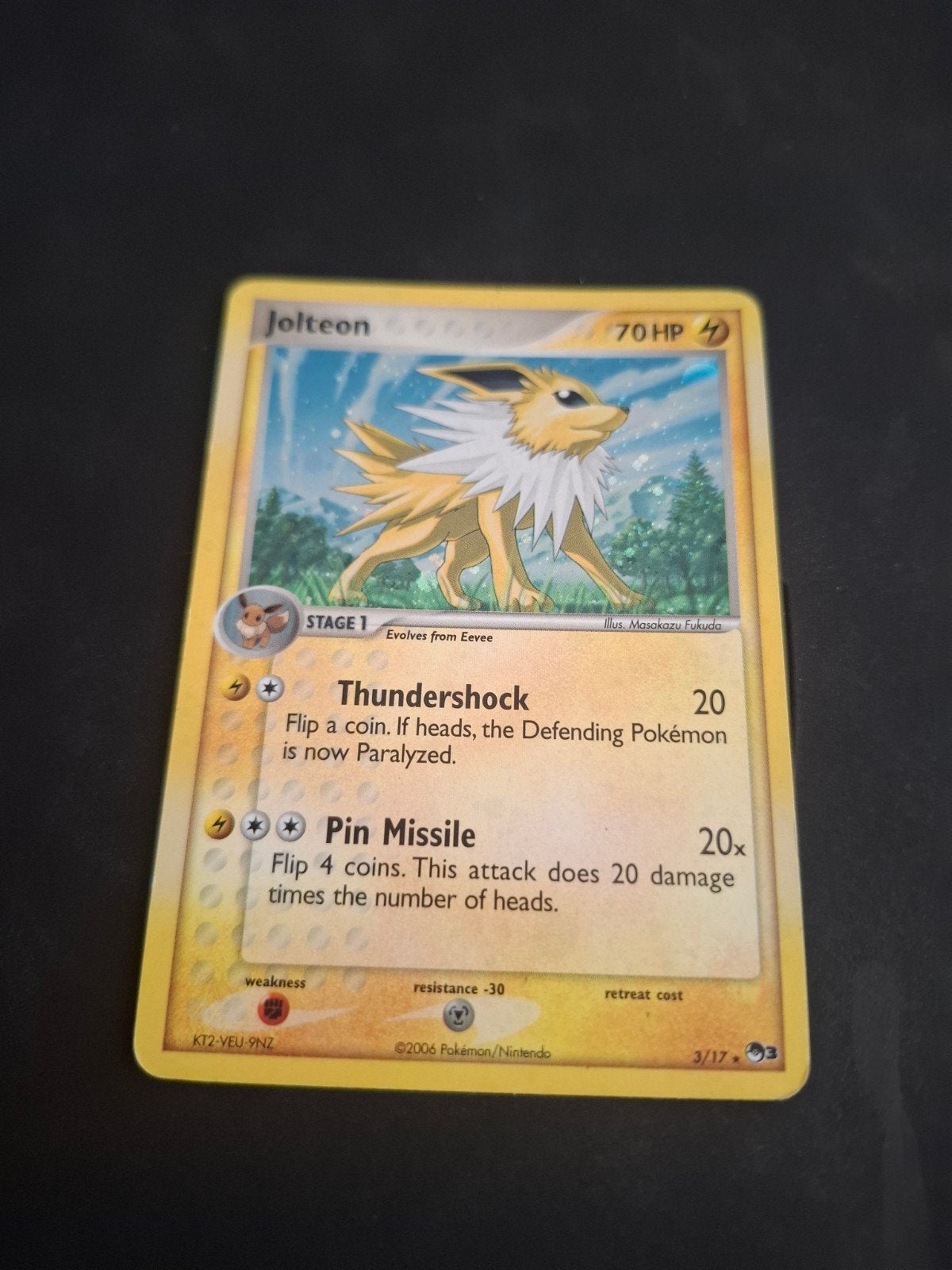 Carte Pokémon Jolteon 3/17 Holo - EX Dragon Frontiers, Enlèvement ou Envoi