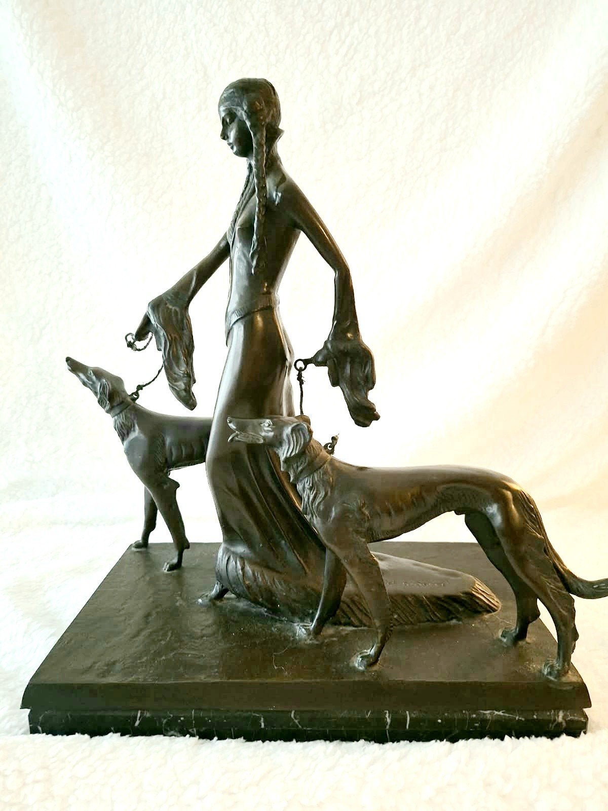 Otto Poertzel "Lady with two hounds", Ophalen