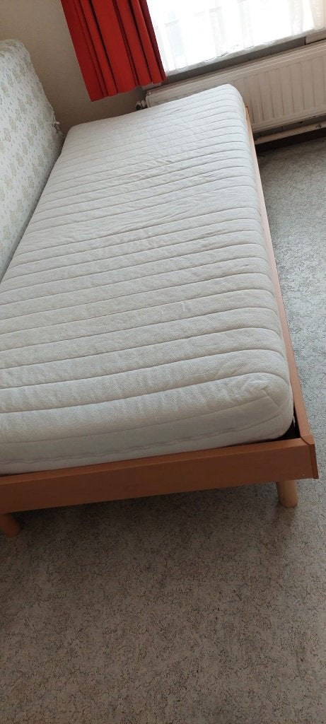 1-persoonsbed, Huis en Inrichting, Slaapkamer | Bedden, Ophalen, Gebruikt, 90 cm, Eenpersoons