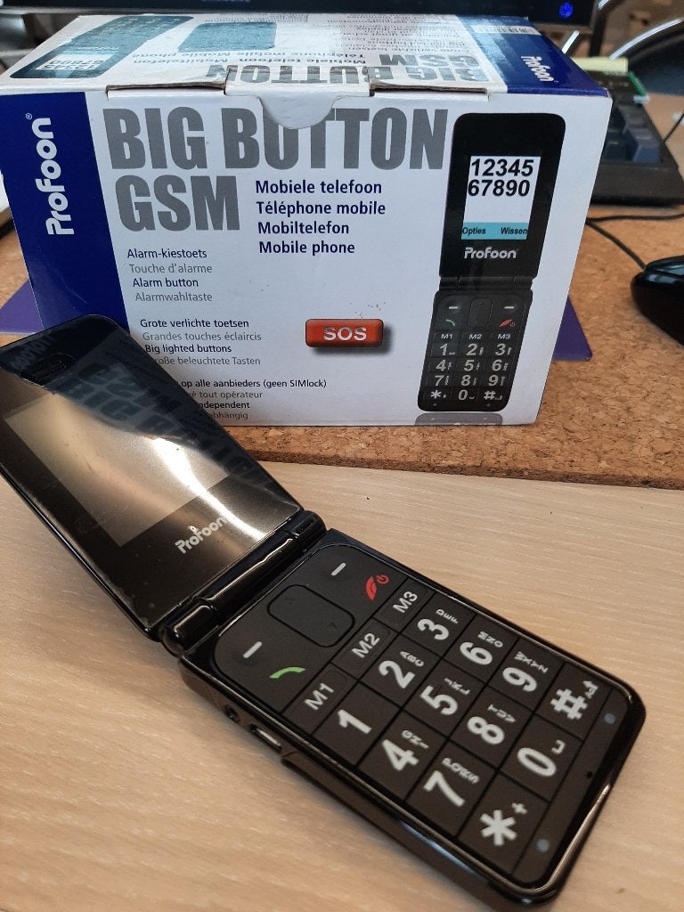 Profoon Big Button GSM, Telecommunicatie, Ophalen, Nieuw, Inklapmodel, Zonder abonnement