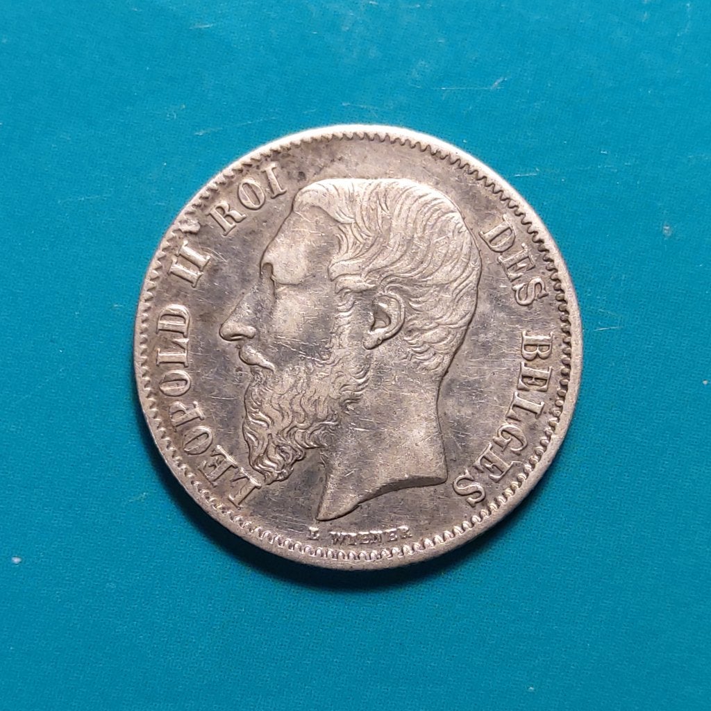 België 50 cent zilver Leopold II 1899 FR, Timbres & Monnaies, Enlèvement ou Envoi, Monnaie en vrac, Argent, Argent