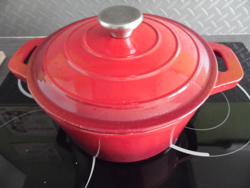 GIETIJZEREN BRAADPAN, Ophalen, Gietijzer, Zo goed als nieuw, Keramische plaat