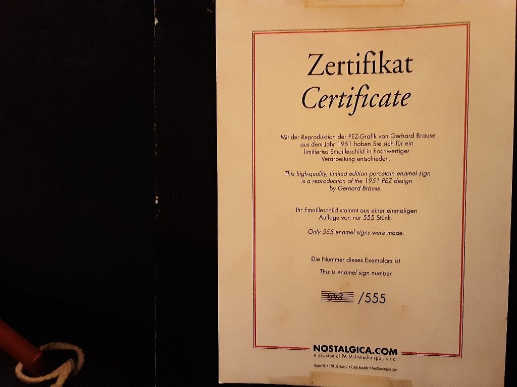 Pez orgineel, Ophalen of Verzenden, Gebruikt, Reclamebord