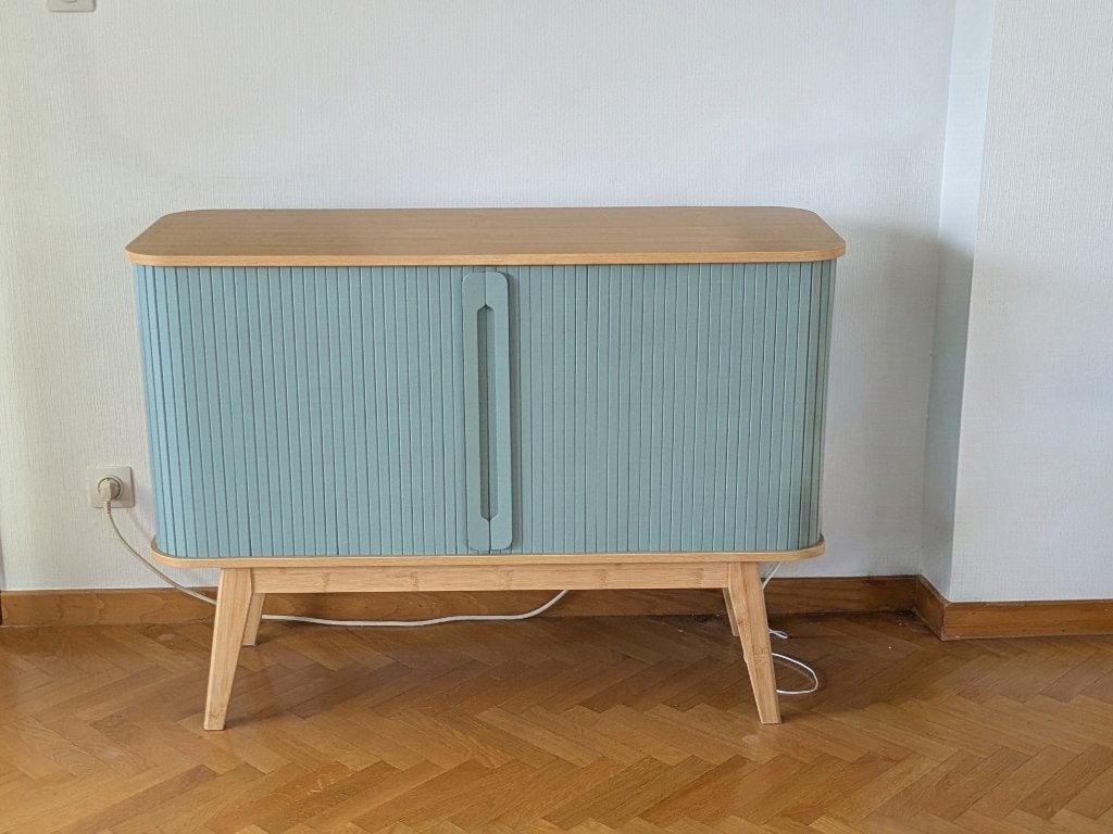 commode bamboe/blauw, Huis en Inrichting, Ophalen, 100 tot 150 cm, Nieuw, Scandinavisch