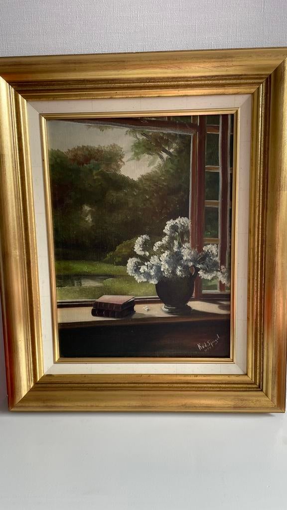 Schilderij stilleven dd 1954, Ophalen