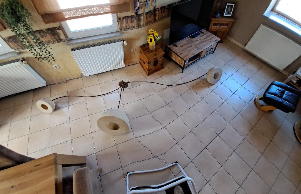 Luster, Huis en Inrichting, Lampen | Kroonluchters, Ophalen, Gebruikt, Metaal