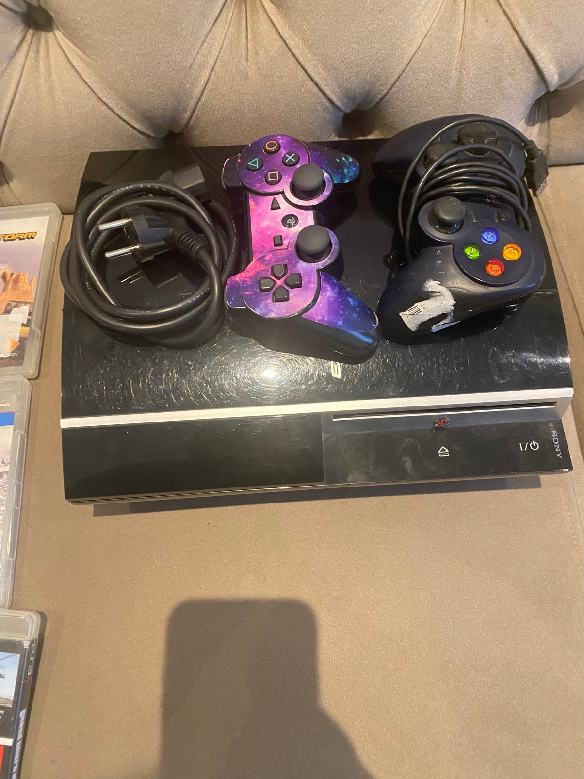 PS3 complet avec cables et 2 manettes plus 10 jeux voir !!!, Phat, Enlèvement, Utilisé, Avec jeux