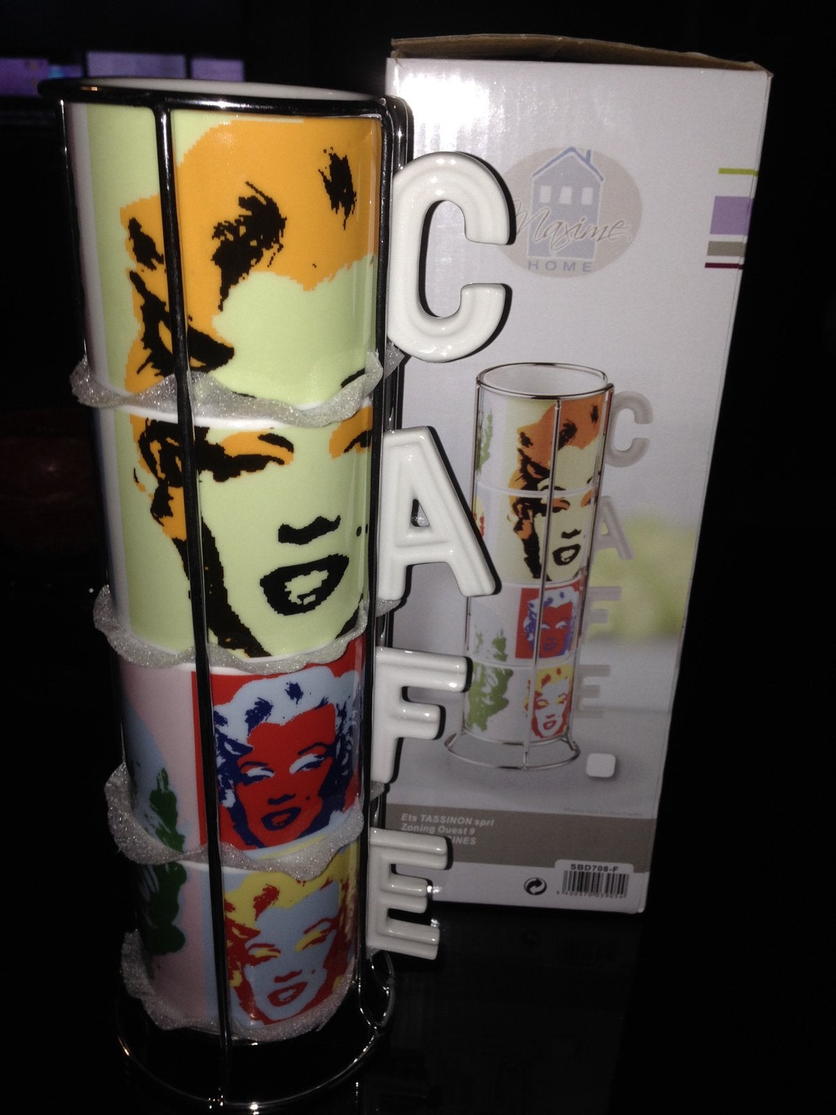 Set 4 tasses à café empilables Marylin Monroe, Enlèvement, Neuf