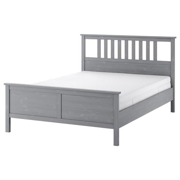 IKEA HEMNES bedframe 180x200 grijs + 2 nachtkastjes, Huis en Inrichting, Ophalen, Gebruikt, Tweepersoons, 180 cm
