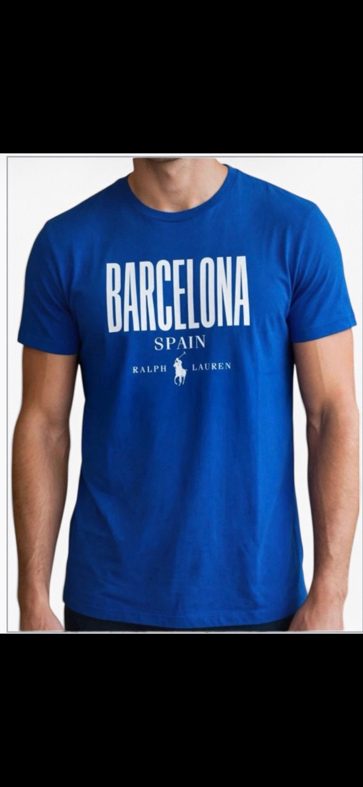 T-shirt Polo Ralph Laurent Édition Barcelona, Vêtements | Hommes, Envoi, Comme neuf, Taille 48/50 (M), Bleu