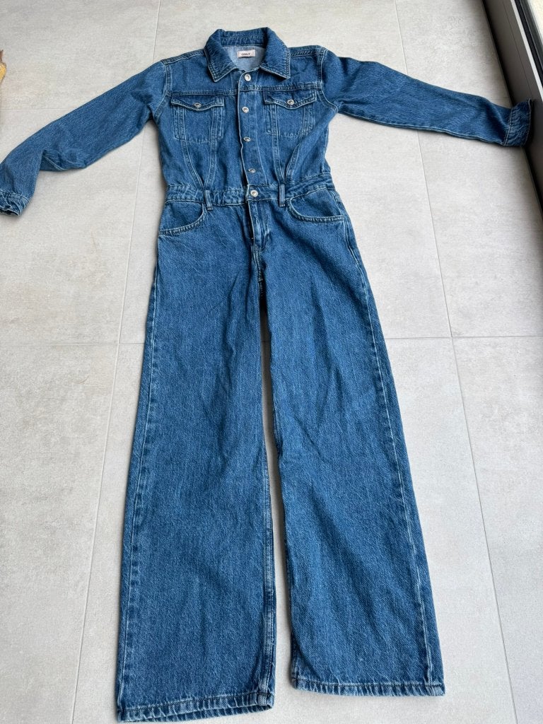 ONLY jumpsuit Kogagnes L/S DNM maat 158 (13 year), ONLY, Overige typen, Meisje, Nieuw