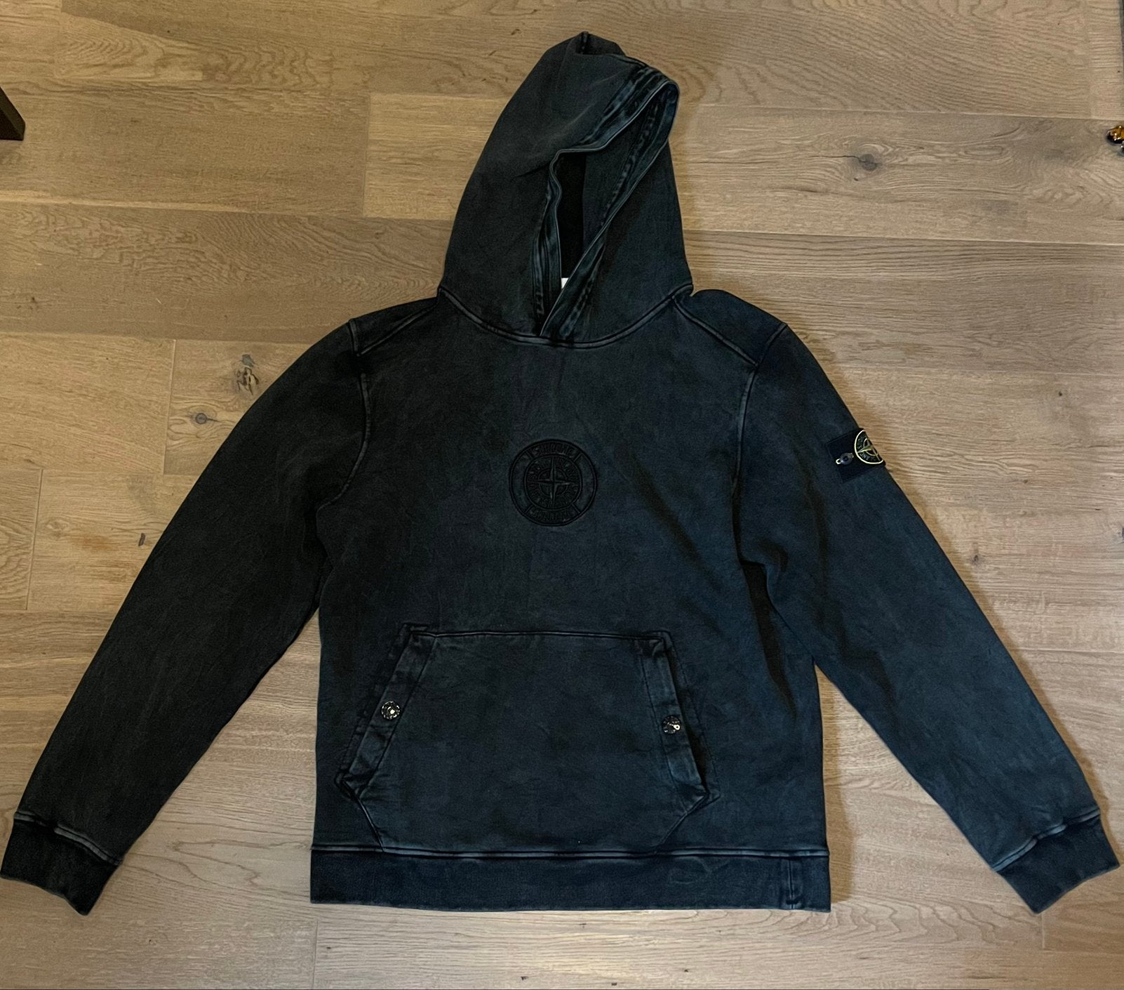 Supreme Stone Island Hooded Sweatshirt (SS19) Black, Verzenden, Zo goed als nieuw