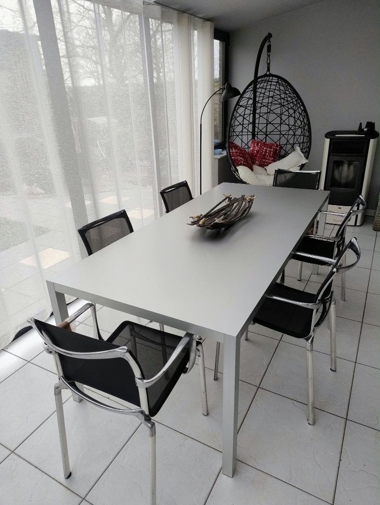 Tafels + 6 stoelen, Ophalen, Overige materialen, Gebruikt, 200 cm of meer