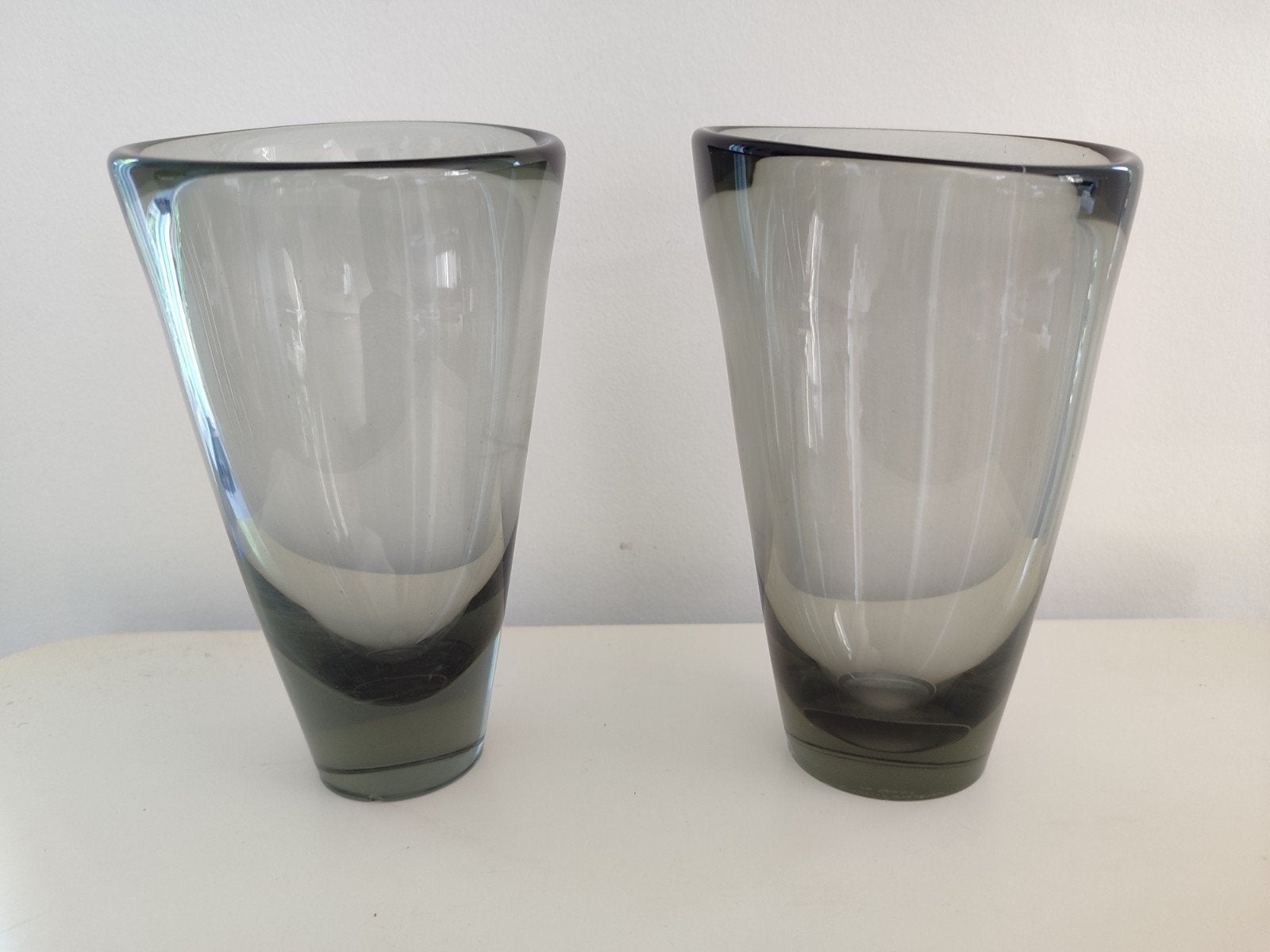 Koppel Deense Holmegaard vazen rookglas 1960 Per Lütken, Ophalen of Verzenden