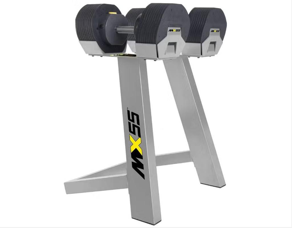 GLOEDNIEUW: MX55 Select Dumbbells + Standaard - 4.5-24.9KG