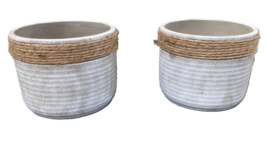 BLOEMPOT STIJLVOL MET NATUURLIJKE ACCENT H 10,5 DIA 13,5 cm, Rond, Ophalen of Verzenden, Aardewerk, Binnen