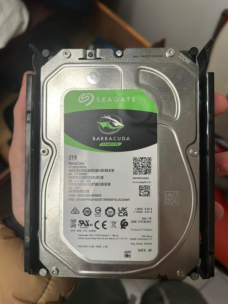 Disque dur 2To (hdd), Informatique & Logiciels, Disques durs, HDD, Interne, Comme neuf, Enlèvement