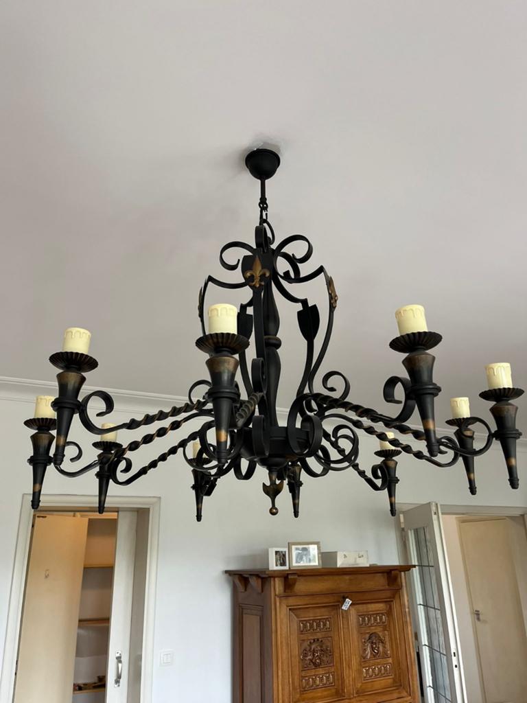 Lustre grande taille, Enlèvement, Utilisé, Métal, Ancien