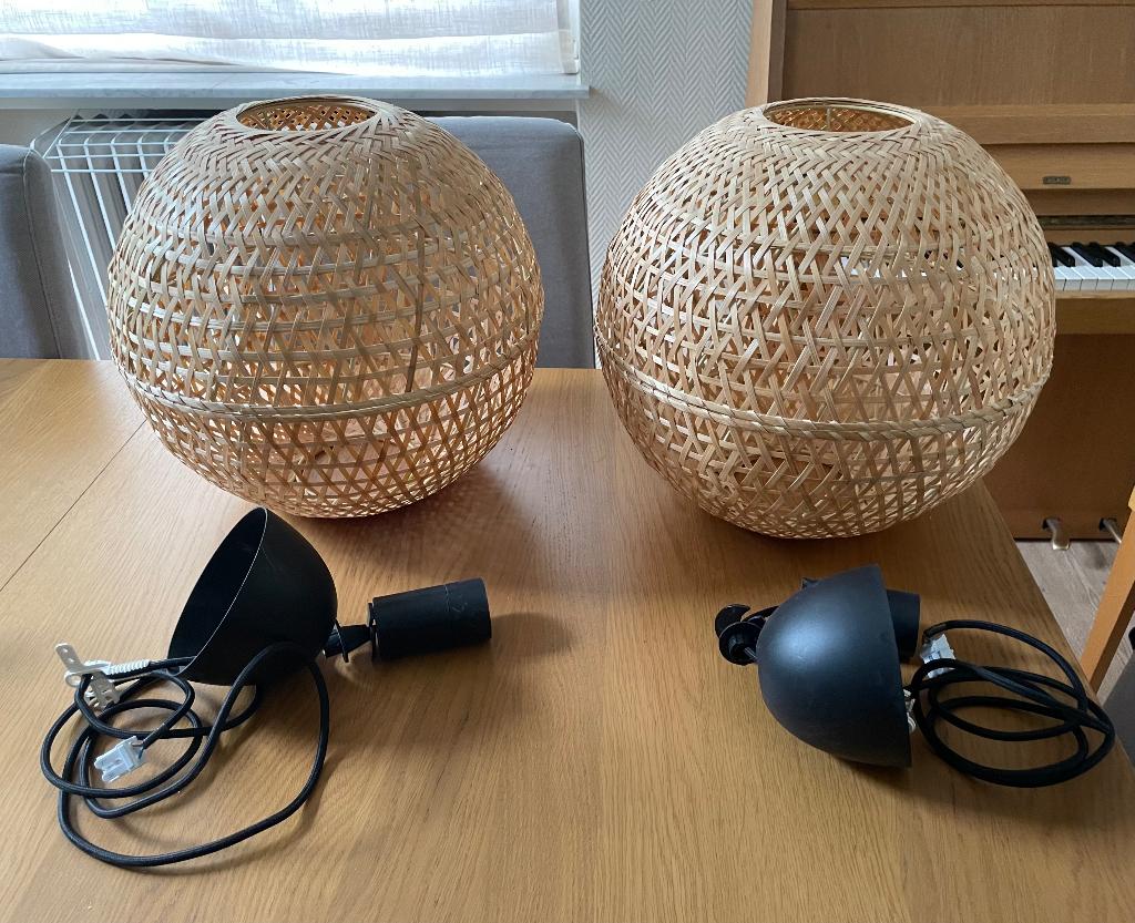 Abat-jour et lampe Ikea x 2, Enlèvement, Comme neuf, Rond