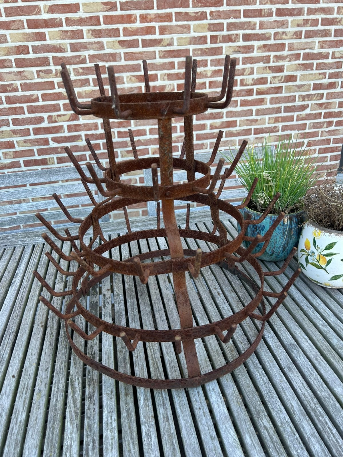 Ancienne etagere a bouteilles, brocante, Enlèvement, Utilisé, Métal