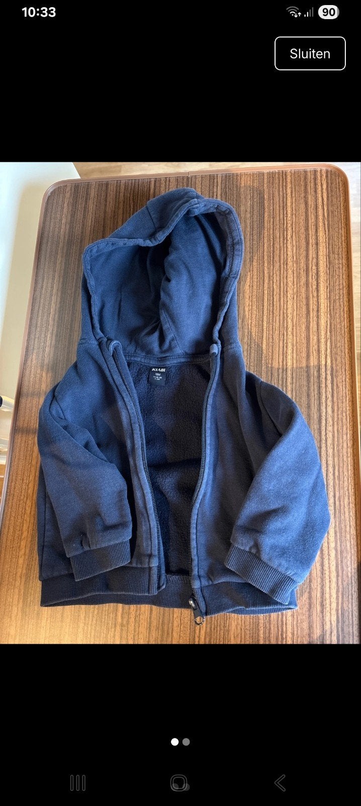 sweater met rits en kap., Kinderen en Baby's, Kiabi, Truitje of Vestje, Ophalen of Verzenden, Zo goed als nieuw